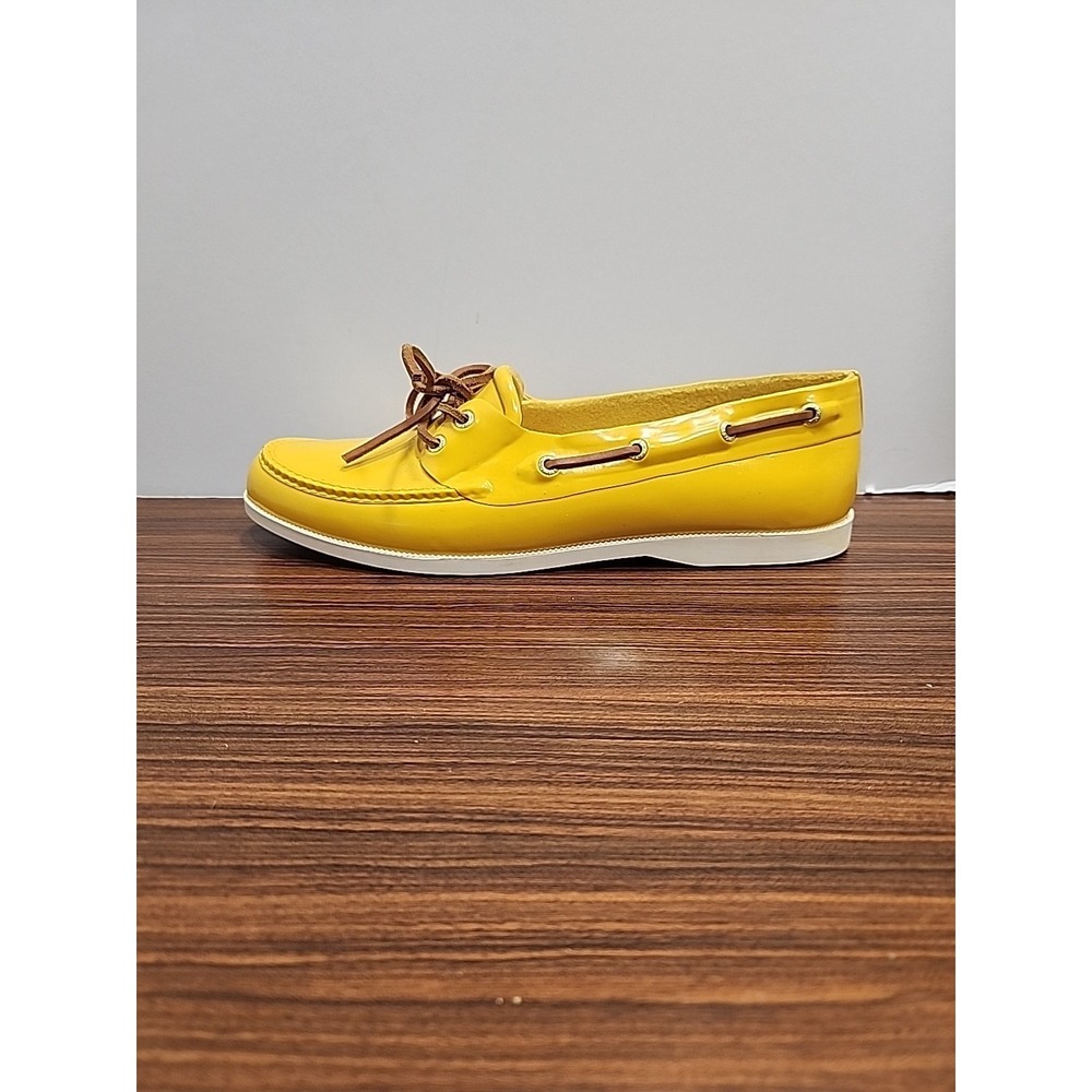 G.H. Bass & Co. Bass-Bay Sz 11 Yellow Slip On Lace Up Oxfords Women's Boat Shoes - Picture 6 of 9